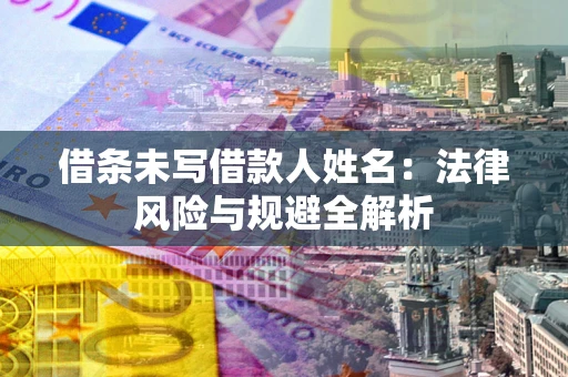武汉借条未写借款人姓名：法律风险与规避全解析