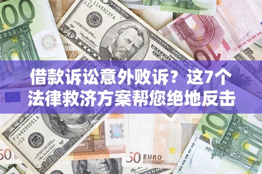武汉借款诉讼意外败诉？这7个法律救济方案帮您绝地反击！