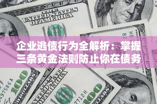 武汉企业逃债行为全解析：掌握三条黄金法则防止你在债务乱局中“踩雷”